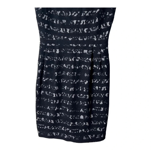 CYNTHUA ROWLEY SLEEVELESS LACE MIDI DRESS SIZE 4 HIDDEN ZIPPER BACK BLACK COLOR - Picture 4 of 9